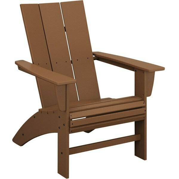 Polywood AD620TE Teak Modern Curveback Adirondack Chair 633AD620TE